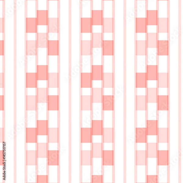 Fototapeta Intricate Red Pattern With Grouped Vertical Lines And Checkerboard Accents