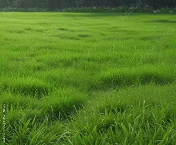 Fototapeta Bright, lush green grass edge, continuous design ,  plant,  eco
