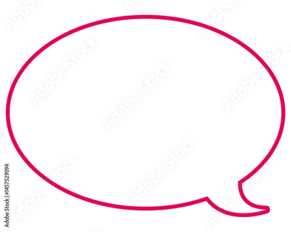 Obraz シンプルなカラー線の吹き出し　丸形