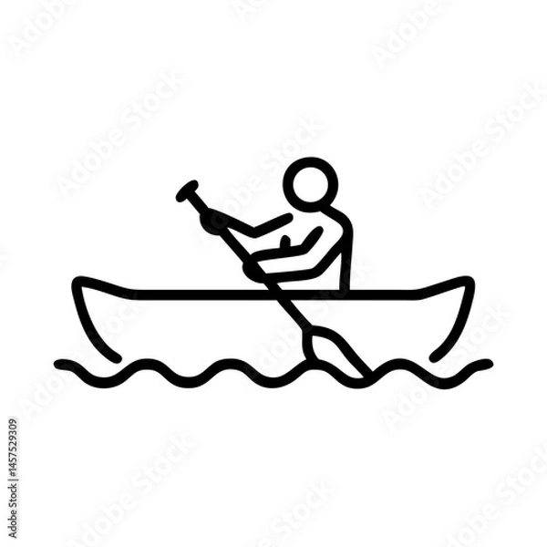 Fototapeta Person kayaking on water