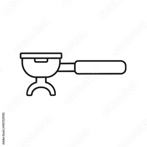 Fototapeta Coffee Shop Espresso Portafilter Outline Illustration  