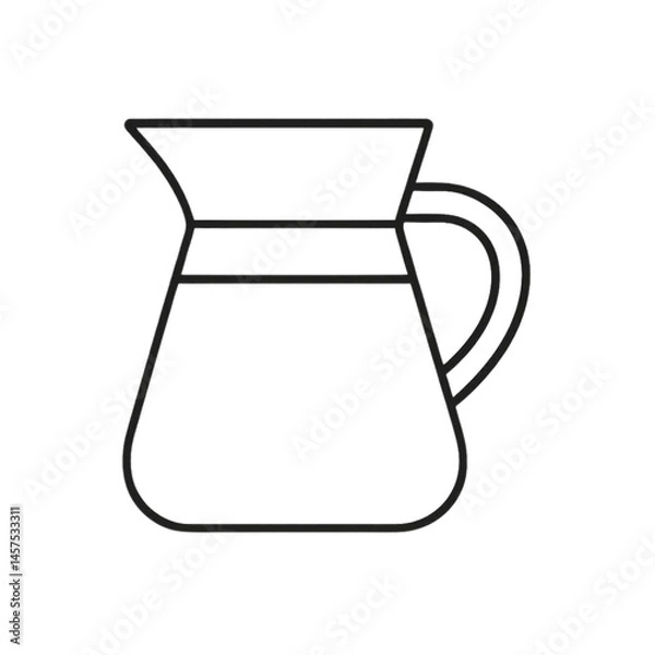 Fototapeta Minimalist line art pitcher illustration design for coffee shop  