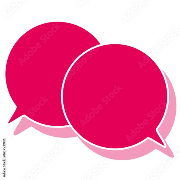 Fototapeta シンプルなカラーの吹き出し　重なる会話