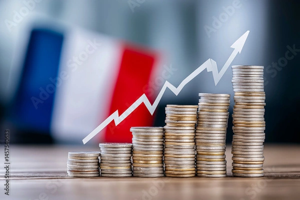 Obraz An illustration showing the rapid Economic growth in France