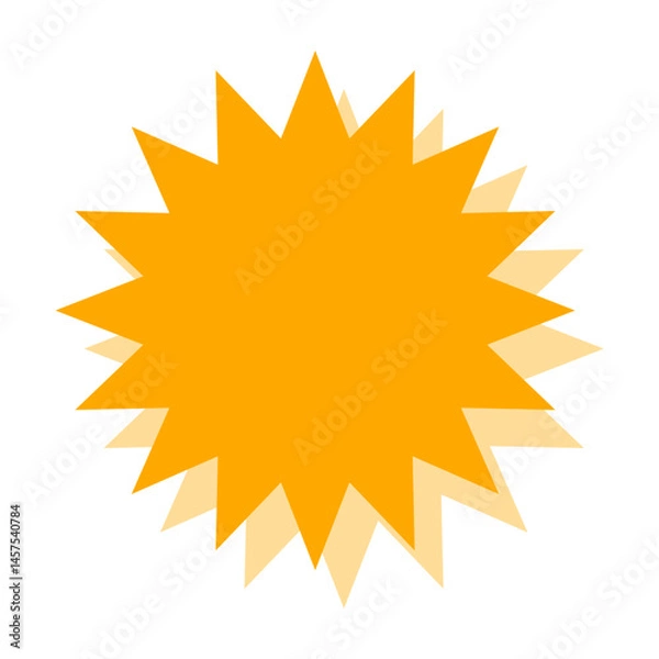 Fototapeta シンプルなカラーの吹き出し　ギザギザした形