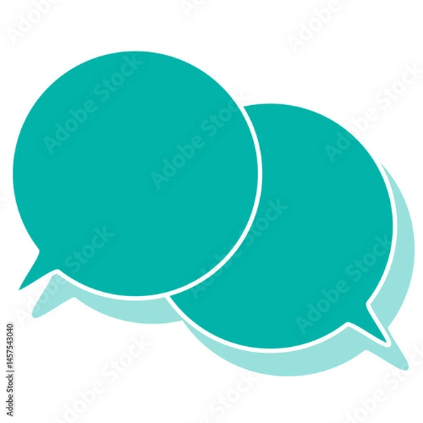 Fototapeta シンプルなカラーの吹き出し　重なる会話