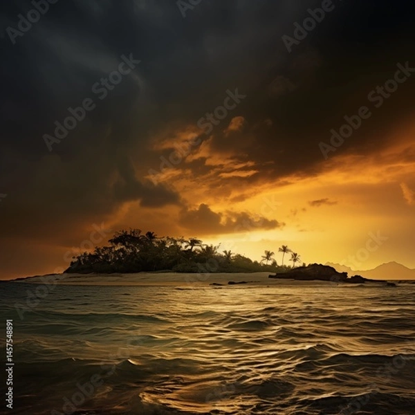 Fototapeta Island at dusk