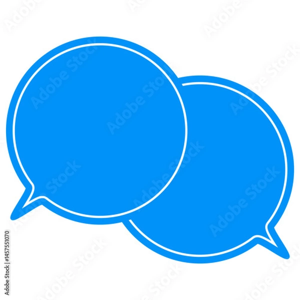 Fototapeta シンプルなカラーの吹き出し　重なる会話