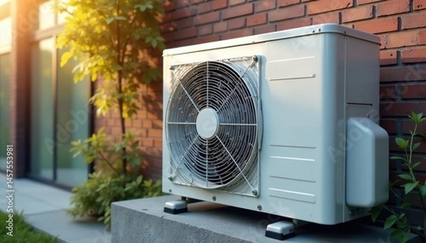 Obraz Modern air conditioning unit exterior close-up, power, machinery, HVAC