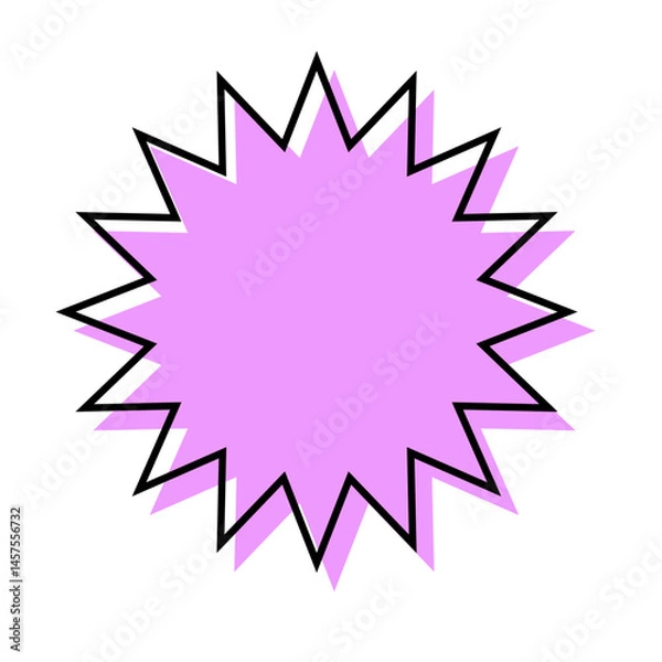 Obraz シンプルな線がずれた吹き出し　ギザギザした形