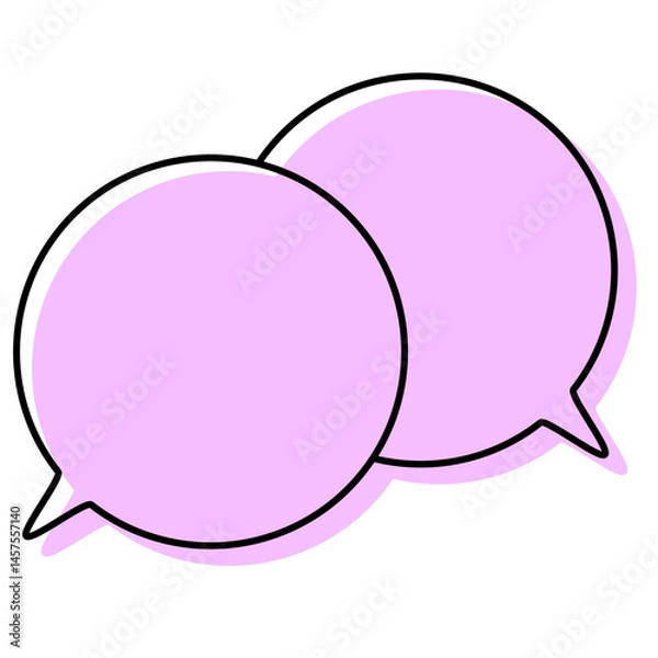 Fototapeta シンプルな線がずれた吹き出し　重なる会話