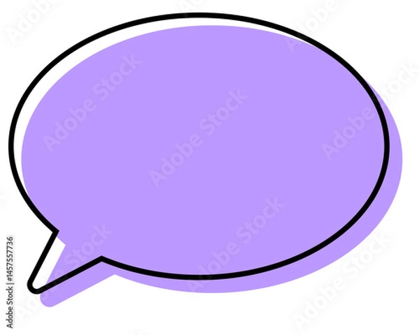 Fototapeta シンプルな線がずれた吹き出し　丸形