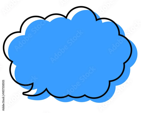 Fototapeta シンプルな線がずれた吹き出し　丸みのある雲形