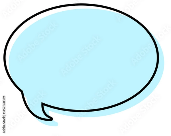 Obraz シンプルな線がずれた吹き出し　丸形