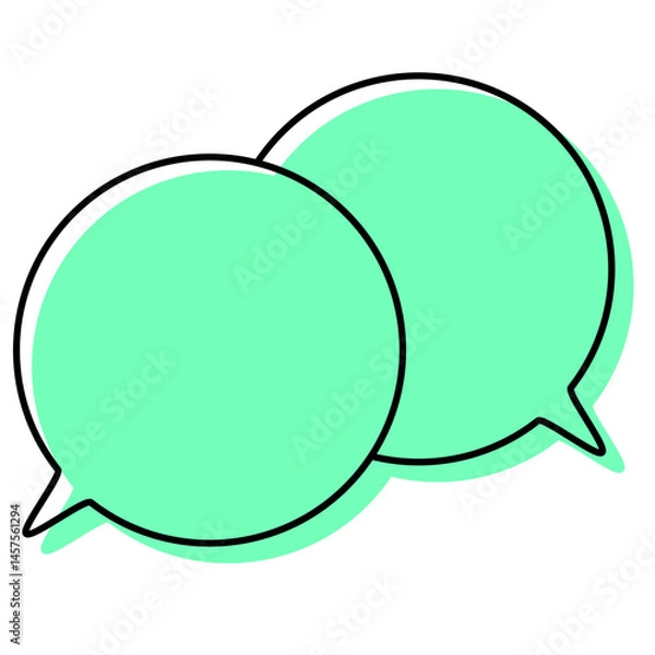 Fototapeta シンプルな線がずれた吹き出し　重なる会話