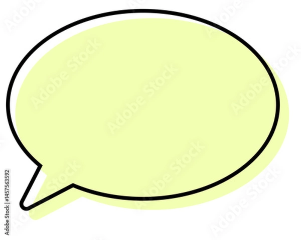 Obraz シンプルな線がずれた吹き出し　丸形