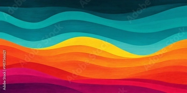 Fototapeta tropical gradient blend of teal magenta and orange
