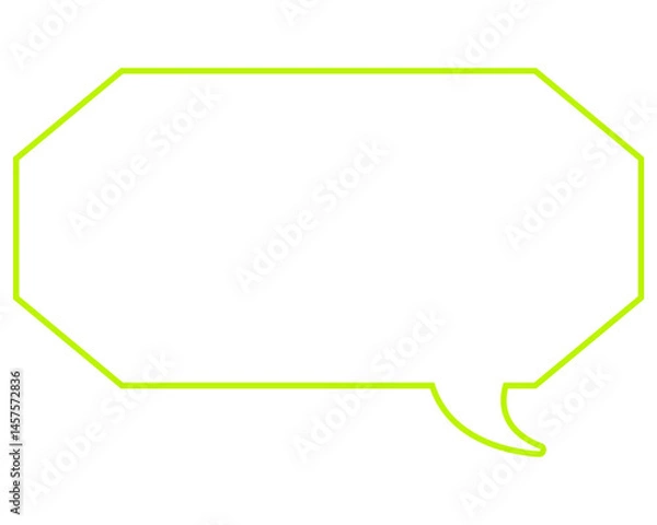 Obraz シンプルなカラー線の吹き出し　細長い八角形