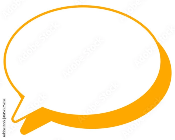 Obraz シンプルなカラー線の吹き出し　丸形