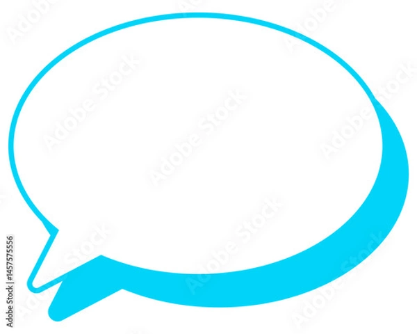 Obraz シンプルなカラー線の吹き出し　丸形