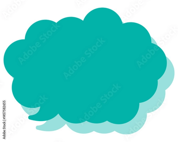 Fototapeta シンプルなカラーの吹き出し　丸みのある雲形