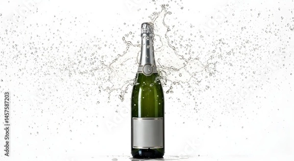 Fototapeta Effervescent Soda Splash – Fizzy Burst with Bubbles on White Background