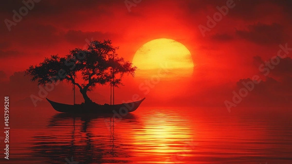 Fototapeta boat on the sea