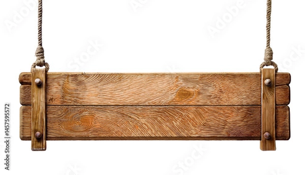 Obraz Wooden Sign Hanging by Rope