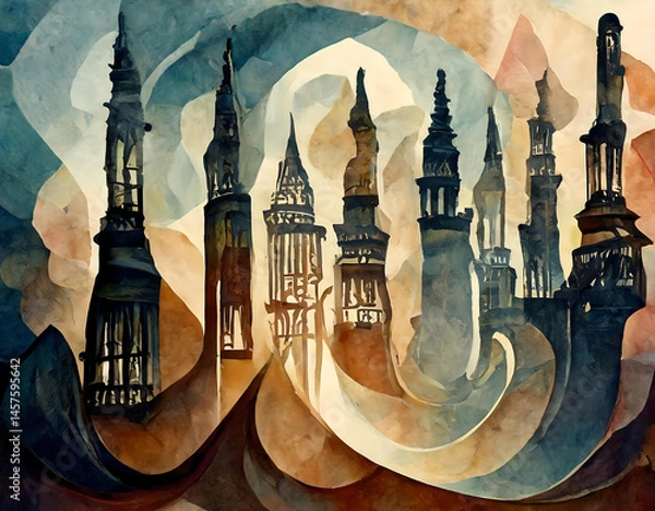Obraz "Watercolor Whispers: The Delicate Dance of AI and Pigment"	