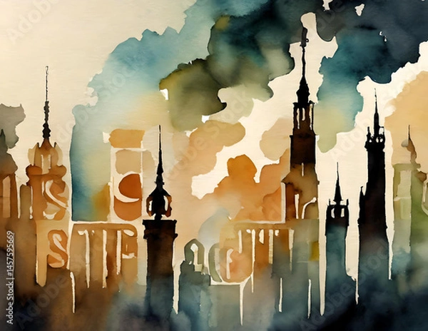 Obraz "Watercolor Whispers: The Delicate Dance of AI and Pigment"	