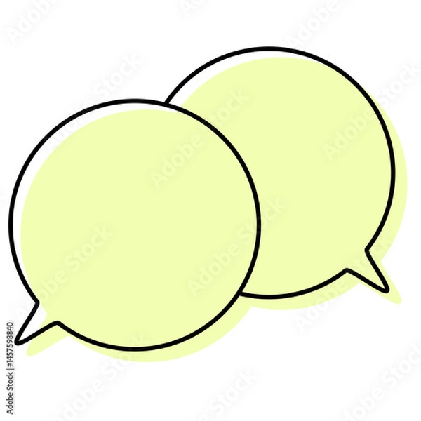 Fototapeta シンプルな線がずれた吹き出し　重なる会話