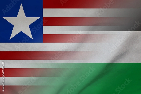 Obraz Liberia and Jordan political flag transborder negotiation JOR LBR