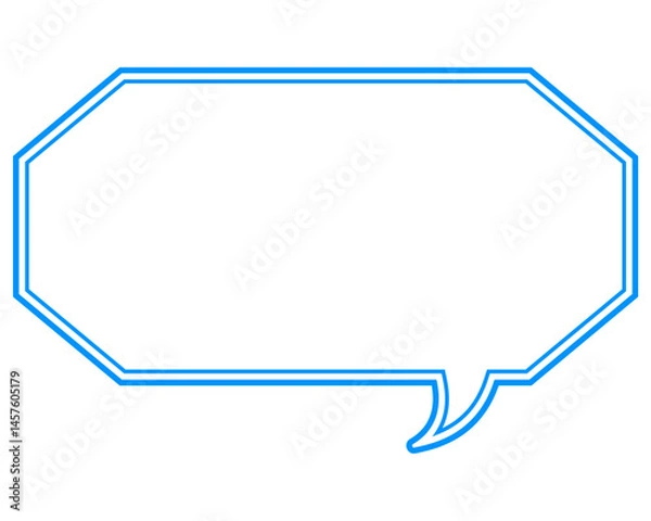 Fototapeta シンプルなカラー線の吹き出し　細長い八角形