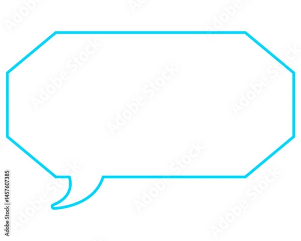 Obraz シンプルなカラー線の吹き出し　細長い八角形