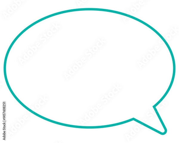 Obraz シンプルなカラー線の吹き出し　丸形