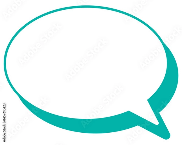 Obraz シンプルなカラー線の吹き出し　丸形