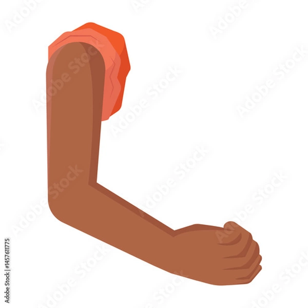 Obraz Bent human arm. Vector