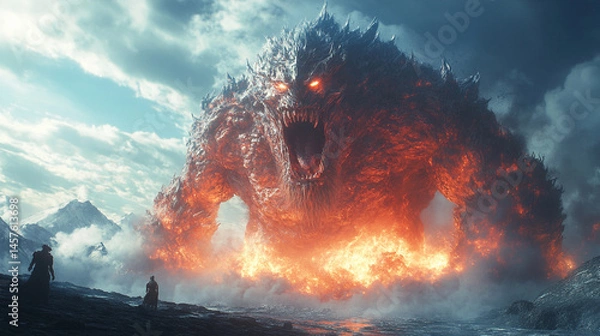 Fototapeta fire in the clouds