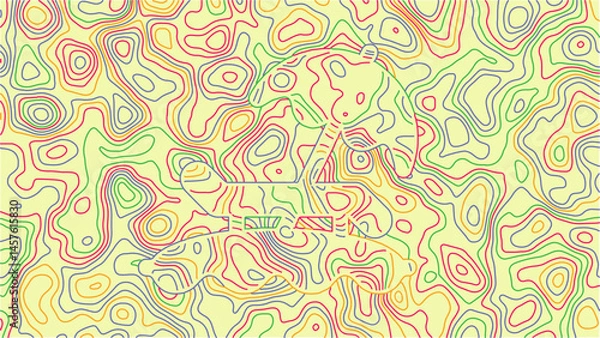 Fototapeta Colorful Line Summer Abstract Topographic Background