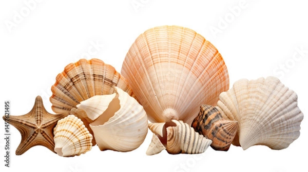 Fototapeta Seashell Set Bundle on transparent background