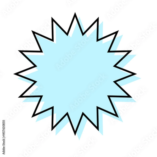 Obraz シンプルな線がずれた吹き出し　ギザギザした形