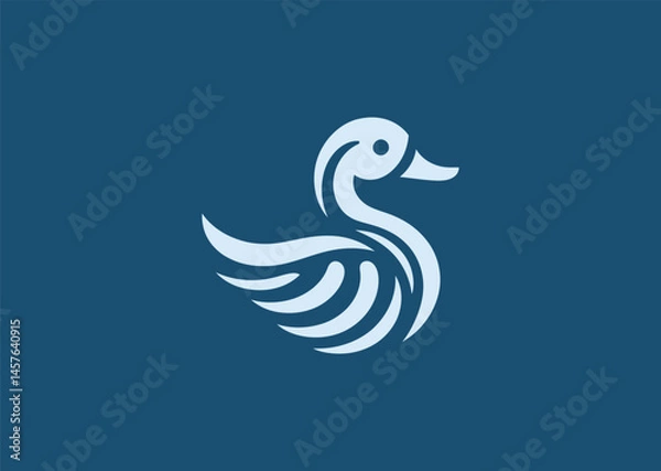 Fototapeta Simple tribal duck logo for culture, hunting, or custom brand design.