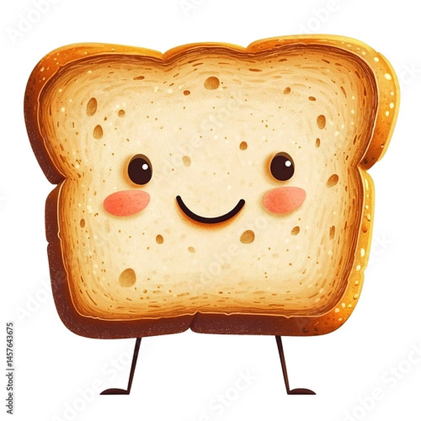 Fototapeta Bread funny illustration isolated on transparent background