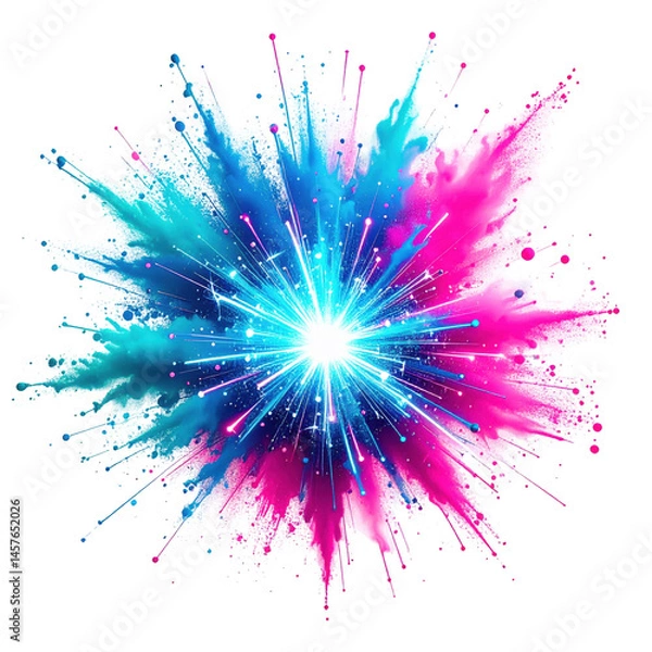Fototapeta Vibrant Colorful Explosion of Blue and Pink Abstract Visuals