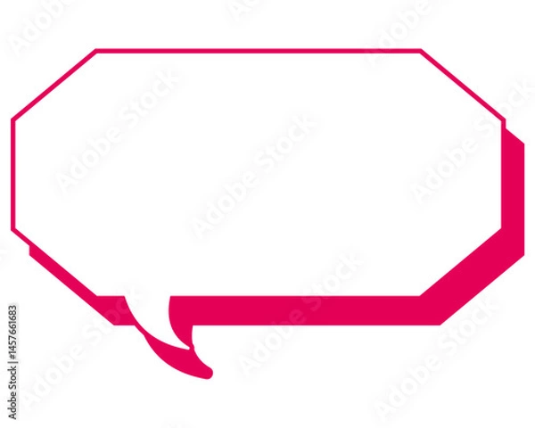 Obraz シンプルなカラー線の吹き出し　細長い八角形