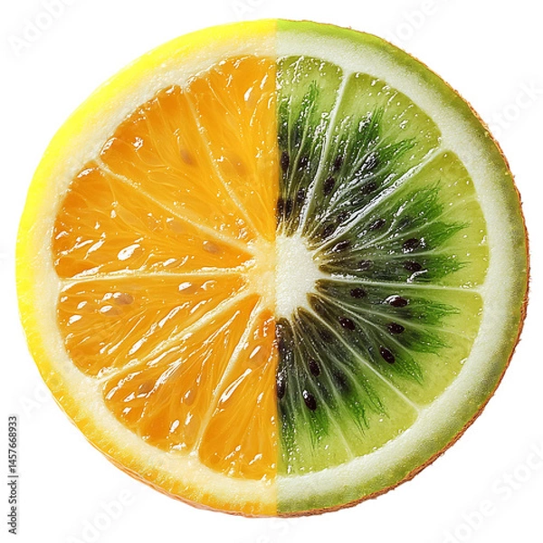 Fototapeta Elegant Vibrant Slice of Tropical Fruit Isolated on Transparent Background