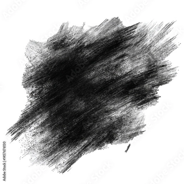 Fototapeta A dense black and white charcoal smear with gritty texture.
