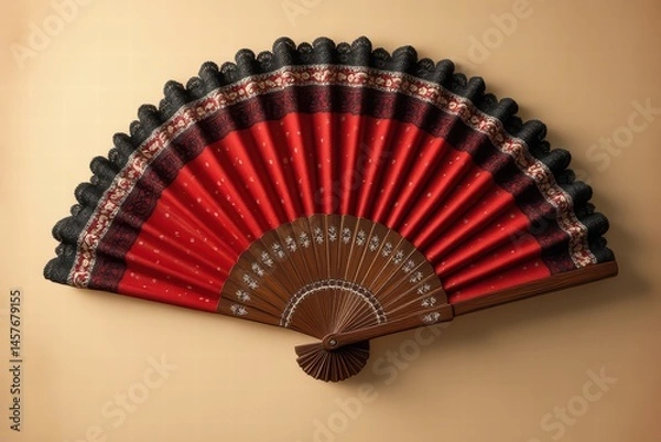 Obraz abanico español rojo 