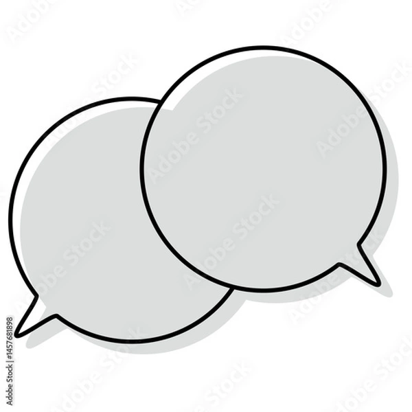 Fototapeta シンプルな線がずれた吹き出し　重なる会話