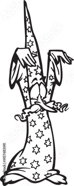 Obraz illustration sketch caricature silhouette of a fortune teller witch predicting the future